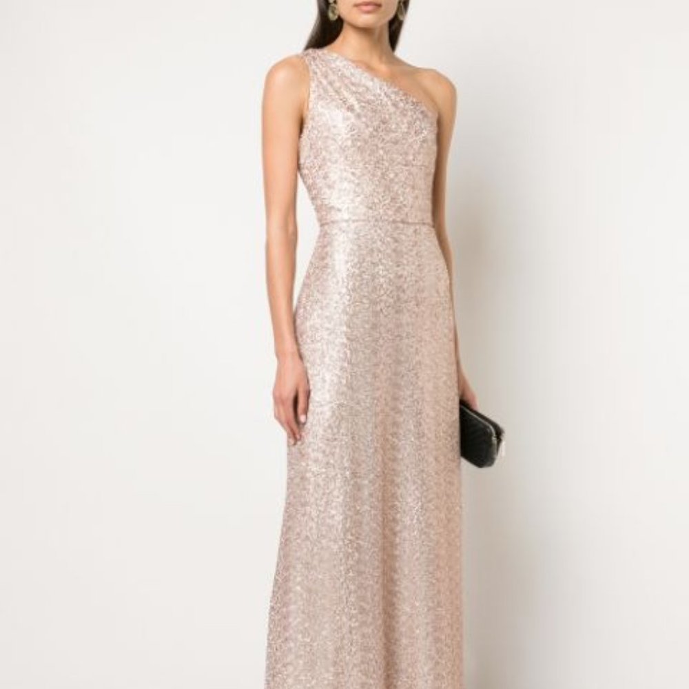 rose gold sequin formal dress